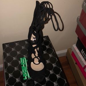 SOLD! black lace heels